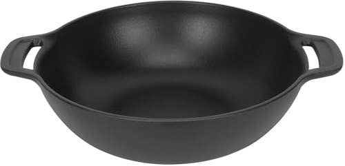 PETKAO 7425 Gourmet BBQ System Wok for Weber Gourmet BBQ System Cooking Grates, Cast Iron, Black, Heavy Duty, Compatible with Weber Spirit II 200/300, Genesis II E-310, Summit, and More