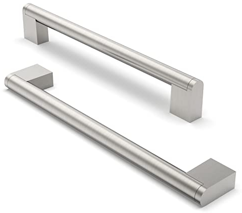 FURNIWARE 5 Stück Möbelgriffe, 192mm Bohrlochabstand Edelstahl Möbelgriffe Schrankgriffe Küche Kabinett Griff Verwendet für Türgriff der Badezimmertür Kleiderschrank(Gebürstetes Satin-Nickel)