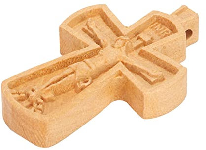 Cruz de Oración Cristiana, Bonito Regalo de Madera de Boj, Colgante de Cruz de Madera, Respetuoso con el Medio Ambiente, Cómodo, para Rezar