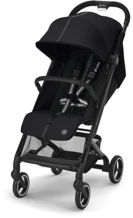 CYBEX Gold Passeggino Beezy con Cintura One-Pull, Per Bambini dalla Nascita Fino a 4 Anni (Max. 22 kg), Compatto e Ergonomico, Moon Black (Nero)