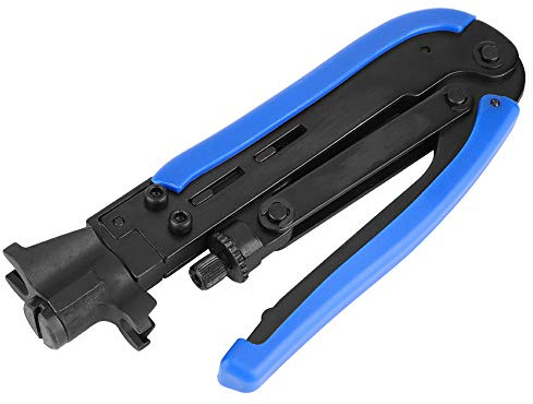 YUMILI Universelle Koaxial-Crimpzange, RG59/RG6 Crimpzange, Netzwerk-Drahtkabel-Koax-Kompressionswerkzeug, für RG59, RG6, RG11, 75-5, 75-7 Metrische und Zoll Extrudierte F-Köpfe