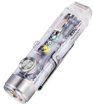 RovyVon A8 Pocket Torch 650 Lumen High Lumen Rechargeable Keychain Flashlight with Lockout Mode, Red, Waterproof for Home, Outdoors