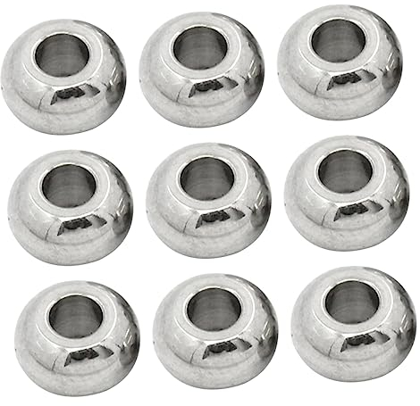NUOBESTY 100stücke Runde Edelstahl-abstandshalter-perlen Silberfarben Für Schmuckherstellung Und Handwerk Lose Metallperlen Zur Verwendung in Bettelarmbändern Und Halsketten