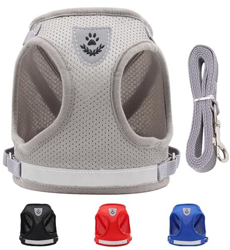 Harnais Réglable Anti-Traction, Gilet Réfléchissant pour Chien et Chiot, Maille Souple et Respirante
