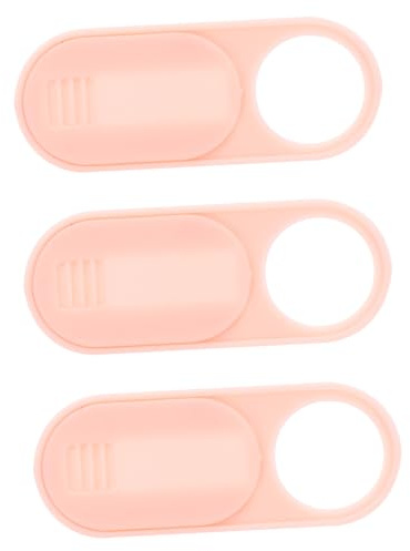 Webcam Sichtschutzabdeckung 3 Stück-Pack Abs Rosa für Mobilgeräte | Schiebekappe, Sichtschutz für Tablette Webcam, Cartoon Aufkleber für Handy Zubehör