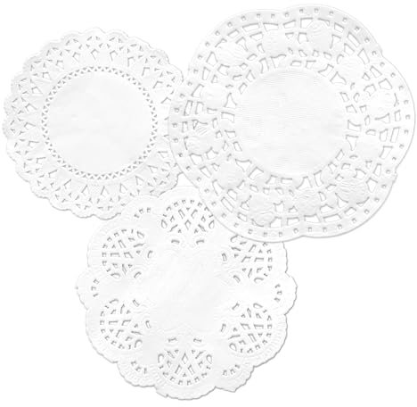 300 fogli centrini di carta pizzo rotondi bianchi ritagli di carta vuoti carta per collage vintage carta decorativa retrò carta per decoupage sottile 3 formati piccoli 3,5/4/4,5 (Doily)