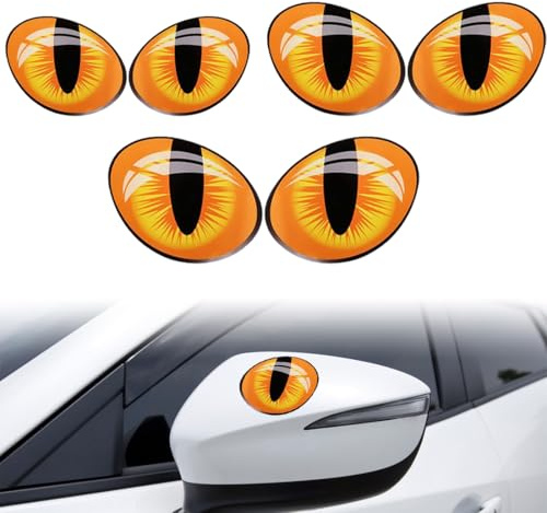 Autoaufkleber, 3 Paar Persönlichkeit 3D Tier Auto Aufkleber, 3D Katzenauge Auto Aufkleber Sticker, Aufkleber Augen-Paar, Lustige und kreative Autodekorationen, für Autos, Motorräder, Mehrfarbig