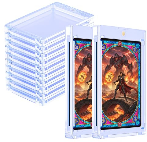 Mcbazel 130PT Magnetic Card Holder,Upgraded Version Game Card Case,10 PCS Magnetic Trading Card Holders, Hard Protective Game Card Storage Case with UV & Blue-ray Protection