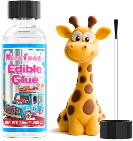 Food Grade Edible Glue - 30ml Cake Decorating Formula with Brush for Decorations, High Strength Icing and Baking Model Flowers