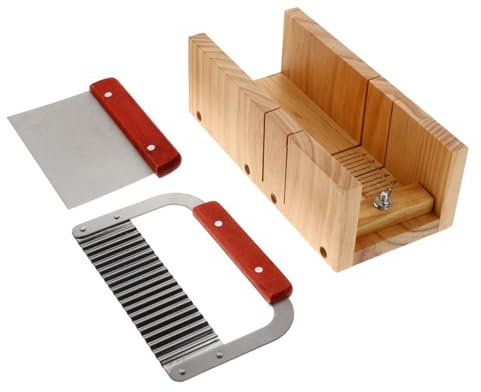 IWOWHERO 1satz Holz Seifenschneider Handgemachtes Seifen Schneidewerkzeug Mit Wellen Und Geradschneider Verstellbar Für Individuelle Seifengrößen Für Kreative Seifenherstellung Und