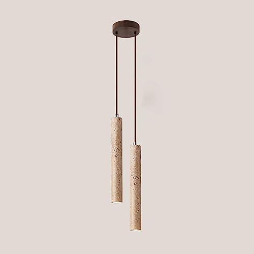 MQDLJSE Lámpara Colgante de Tubo Largo cónico LED, lámpara Colgante para Cocina, Barra de iluminación, lámpara de Techo Lineal de mármol rústico, candelabro Moderno de Mediados de Siglo pa