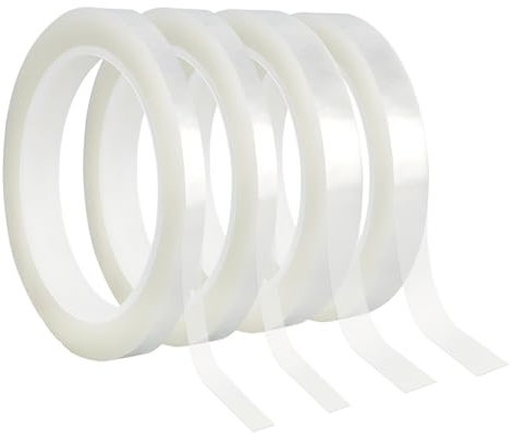 4 Rolls Clear Heat Resistant Tape, 2x5mm 2x10mm 108 ft Heat Resistant Tapes for Sublimation Radiator Panels Tape High Temperature Tapes for Electronics Printing Circuit Board DIY Crafts Fabrics