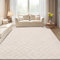 SHACOS Alfombra Salón Pelo Corto Moderna Beige 140x200cm Alfombra Habitación Suave Antideslizante Alfombra Decorativa Estilo Escandinavo para Salón, Habitación, Dormitorio y Comedor