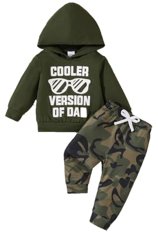 LUVCES Vestiti Set Neonato Bambino Maschio Manica Lunga Lettera Stampa Felpa con Cappuccio Top + Elastici in Vita Pantaloni 2 Pezzi Abbigliamento Set