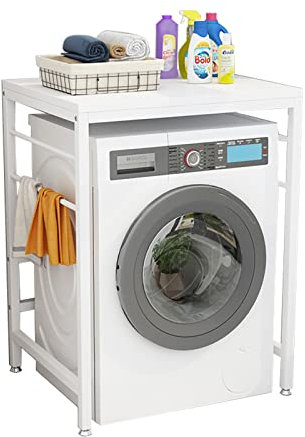Étagère à linge pour machine à laver et sèche-linge sur pied pour salle de bain et buanderie, économise de l'espace pour les petits espaces