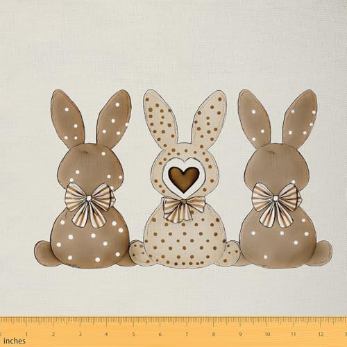 Loussiesd Cartoon Kaninchen Stoff 92x150cm Ostern Blume Stoff Meterware Kleiner Hase Patchwork Stoffe für DIY Nähmuster Handwerk Nettes Tier Stoffpaket Kawaii 3D Tier Thema Polsterstoff