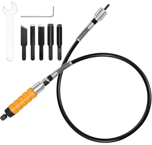 WhSunVo Herramienta de cincel de tallado eléctrico eficiente, cincel de madera eléctrico portátil, herramientas de tallado de madera con cuchillas de tallar, llave inglesa, eje flexible para