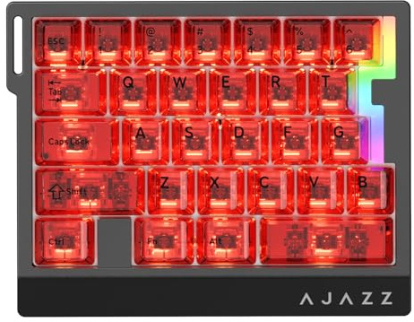 AJAZZ AK029 Wired Magnetic Switch One-Handed Gaming Keyboard, Hall Effect Rapid Trigger Mechanical Keypad, SOCD & DKS, 8KHz Polling Rate, 29 Keys Hot-Swappable Mini Keyboard for FPS Gamers, PC, Red