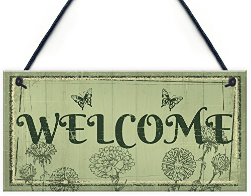 Red Ocean Welcome Sign Front Door Shed Garden SummerHouse Plaque Home Decor Friendship Gift