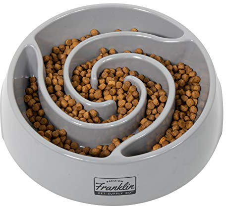 Franklin Pet Supply Co. Slow Feed Tornado Bowl - Dog + Puppy Bowl for Small, Medium + Large Breeds - Food + Water