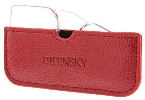 DIDINSKY Hermitage Blaulichtfilter Lesebrille, Quadrat Rot +1,5 | Randlos, offene Fassung; Blaulichtfilter, entspiegelt und kratzfest. Rund, eckig oder Schmetterling.