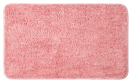 MIULEE Badezimmerteppich Badematte rutschfest Waschbar Rosa 50x80 cm | Badteppich Badvorleger Saugfähige Duschvorleger Badematten & Badteppiche für Wohnzimmer Schlafzimmer Badezimmer