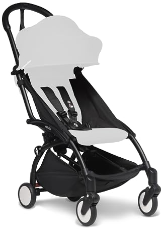 Telaio per passeggino BABYEN YOYO2, Nero - Tessuto non incluso - Include l’imbracatura a 5 punti, lo schienale reclinabile, i supporti della capottina, la tracolla e la custodia protettiva