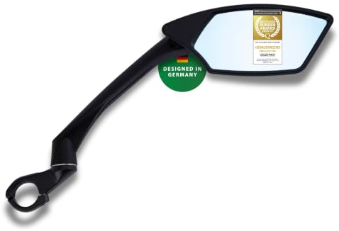 CONTEC Fahrrad-Rückspiegel E-View Deluxe, für rechts, Schwarz, Blendfrei, Kunststoff, verstellbar, Dazz-Linse, für 22,2 mm Lenker, E-Bike, Weitwinkel