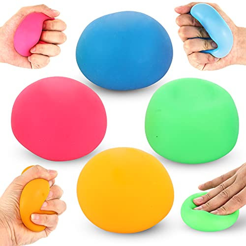 4 Pack Stress Ball for Kids and Adults Slow Rising Balls Sensory Fidget Toy Anxiety Relief Squeezing Balls, Improve Focus, Soft Squishy Toy Hand Grip Pressure Ball