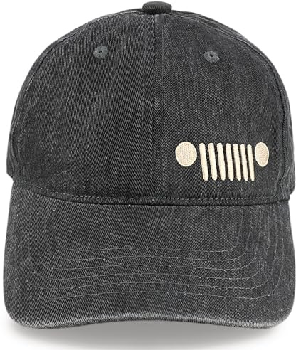 Jeep Grille Logo Cappellino Lavato Nero