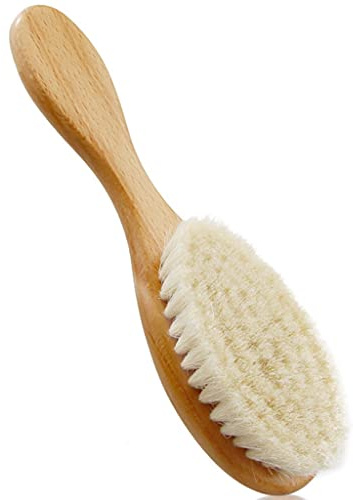 DXIUMZHP Hautburste Naturborsten Weiche Körperbürste Aus Reiner Wolle, Hochwertige, Tragbare Kurzstiel-Rückenbürste Aus Buche, Körper Leicht Reinigen (Color : Natural, Size : 7.1 * 2inches*1)