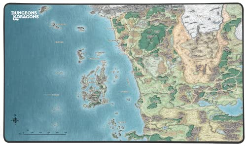 Konix Dungeons & Dragons XXL Mouse Pad 80 x 46 cm for Desktop PC Gaming - Non-Slip Base - Faerûn Map