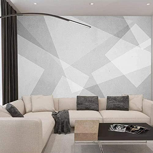 Géométrie Créative En Noir Et Blanc Papier Peint Mural, Photo Murale 3D, Papier Peint Autocollant, Autocollant Amovible Décor À La Maison Fond Tv Grand Art Peinture Murale Affiches 350 x 256 cm (LxH)