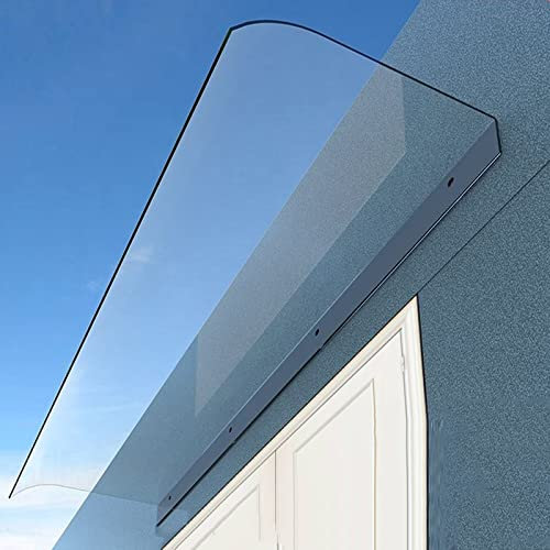 Marquise dfe Porte d’Entrée en Polycarbonate Transparent,Auvent de Porte et Fenêtres Marquise Solaire Abri Banne Entrée Protection Contre Pluie Neige UV,Largeur x Longueur (50x70cm/20 x28)