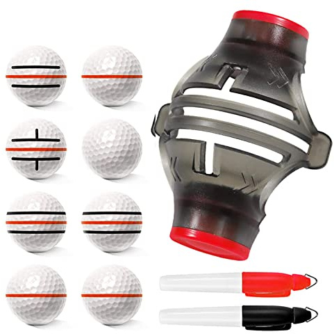 Saiki Golfballmarkierer, Golfball Strichzeichnung Markierung Werkzeug Kit, 360 Drehbarer Golf Ball Liner Marker, Golfball Alignment Tool Liner Kugelmarkierung