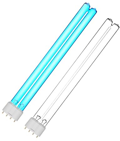 coospider-repta 2 Pack 24 Watts UVC Ultraviolet Light Bulb 12.5 2G11 Base, Replacement UV Bulb for Pond and Aquarium, uv air Purifier and