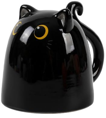 I-TOTAL® - Tazza in Ceramica Up & Down, tazza reversibile (BLACK CAT) 300 ml