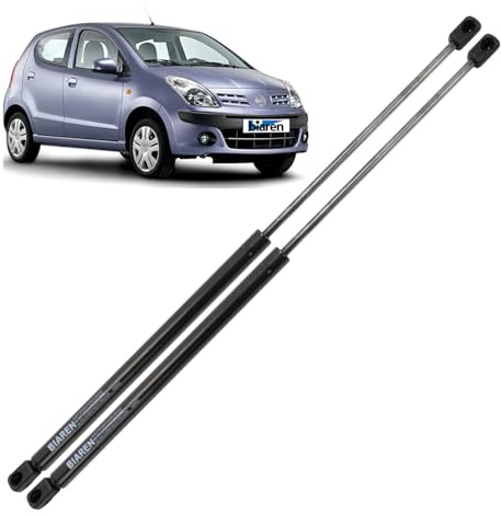 BIAREN Lot de 2 Vérins Coffre Vérins à Gaz pour Hayon Arrière pour Nissan Pixo Suzuki Alto à partir de 2009 Système de Levage 340 (N) 375 mm 81850M68K00
