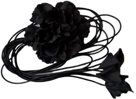 Kabelife Böhmischen Stil Damen Blumen mit Quaste Schmaler Gürtel Kleidgürtel Taillengürtel Hüftgürtel Kleid Belt Gürtel