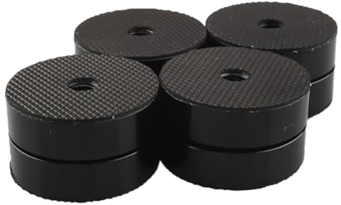 Kliplinc 4-Piece Insulation for Hi-Fi Speakers, Aluminium Vibration Absorber, 40 x 23 mm, Black
