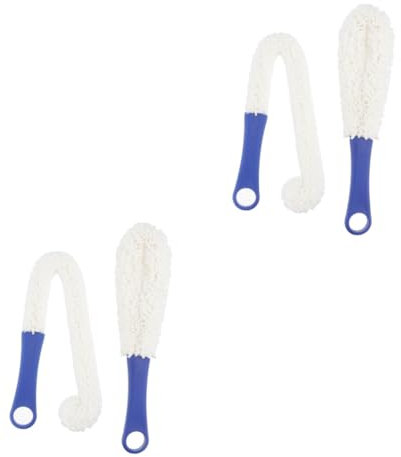 Healeved 4pcs Glass Brush Multi-fonction Cup Brush Long Handled Cup Cleaner for Wine Decanters Soft Bristles Reusable Home Tavern