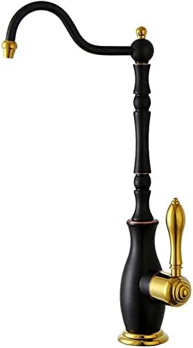 Trinkwasserfilter-Wasserhahn, Schwarz, Retro, 360-Grad-Drehung, Einhebel-Spültischarmatur, 1/4 Zoll, Passend Für Umkehrosmose-Systeme