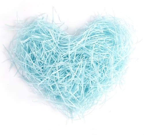 Lyaor 200 Grammi Carta Velina Tagliuzzata Decoro Carta Rafia Erba di Pasqua Riempimento per Confezione di Regalo Cestino Riempimento per Compleanno/Matrimonio/San Valentino/Festa - Azzurro