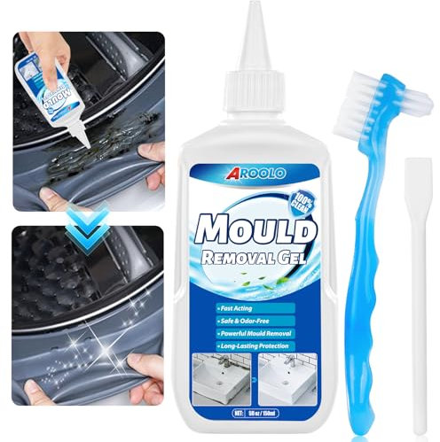 AROOLO Mould Remover Gel, 150ml Large Capacity Powerful Black Mould & Mildew Cleaner for Bathroom, Kitchen, Toilet Seals, Washing Machines, Sinks, Tiles and Grout Stains
