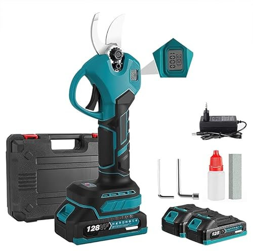 Sécateur Électrique Sans Fil, Secateur Electrique avec 2x7500mAh Batteries, Sécateur électrique avec Écran, Secateur a Batterie, Sécateur Electrique Professionnel Pour Les Jardins, Les Branch (30MM)