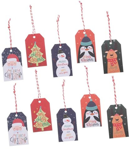 Cabilock 1 Satz Weihnachtsverpackungsetiketten Urlaub Dankeschön-tags Weihnachtsetiketten Aus Papier Christbaum Anhänger Christbaumanhänger Dekorative Weihnachtsanhänger Packkarten 100st
