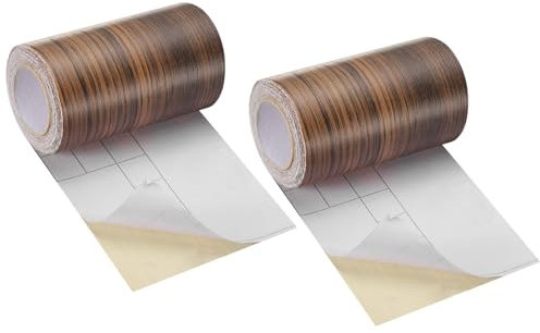 QUARKZMAN 2 Stück Holzmaserung Klebeband, 4 x33 Ft Selbstklebendes Holzmaserung Reparaturband für Sockelleisten, Türen, Bodenreparatur, Möbel Wohnkultur Walnuss