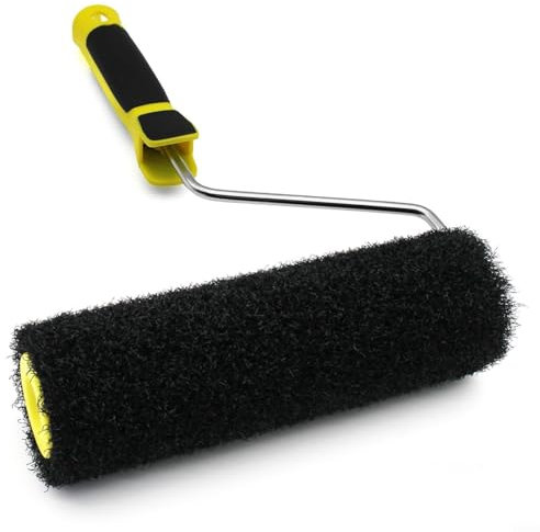 Drywall Compound Roller 12 Inch Wide Polypropylene Mesh Pile Texture Applicator with Ergonomic Soft-Grip Handle for Efficient Wall Ceiling Coverage Fast Even Distribution