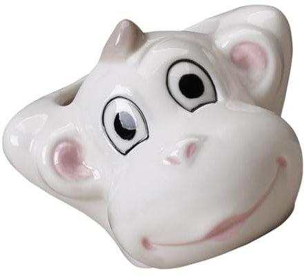 ifundom Pot de Fleurs en Céramique pour Succulentes, Motif Singe, Blanc, Décoration Intérieure, Cache-Pot Mignon pour Jardin et Massifs