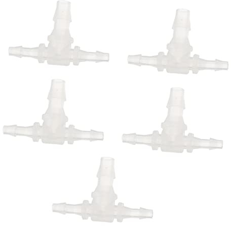 WEKADRIN 5 Stück Kunststoff T-verbinder 3-Wege Rohrverbinder 4-6-4 Luft und Wasserschlauchanschluss für Aquarium Luftpumpe
